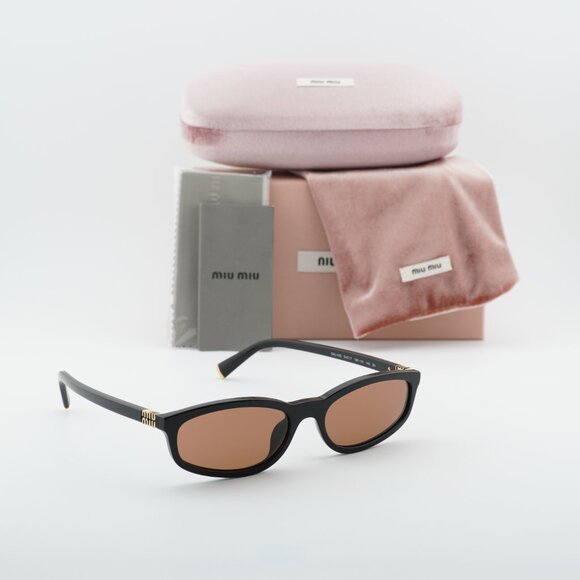 Miu Miu MUA06S 16K10I Rectangle Sunglasses – Black \\Brown main image 8